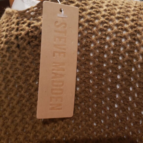 NWT Steve Madden Knit Cape. One Size. Cocoa Brown - Picture 6 of 11